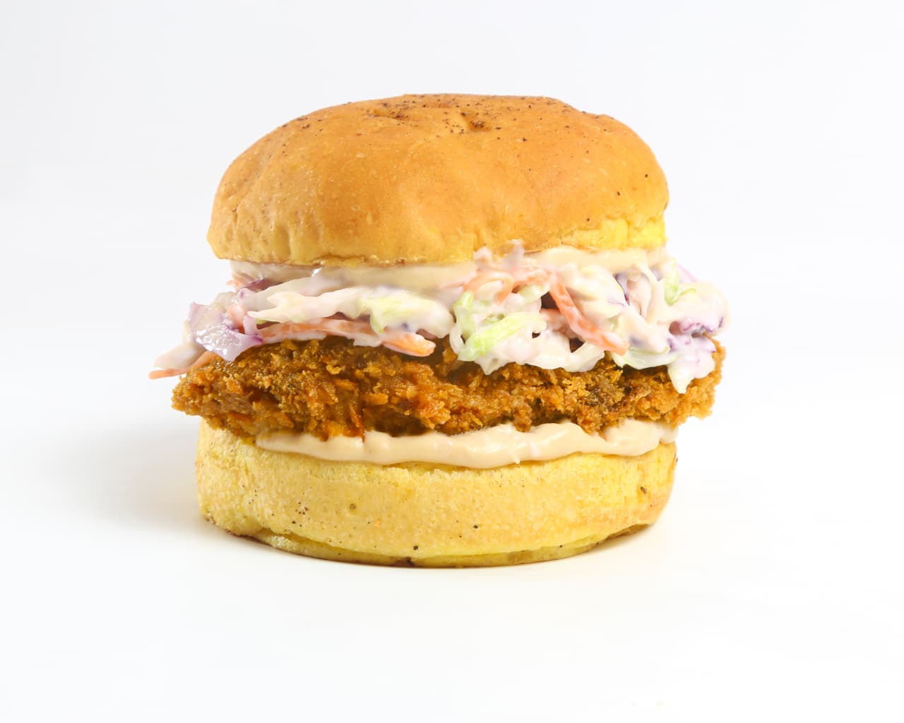 Chicken katsu burger · slaw