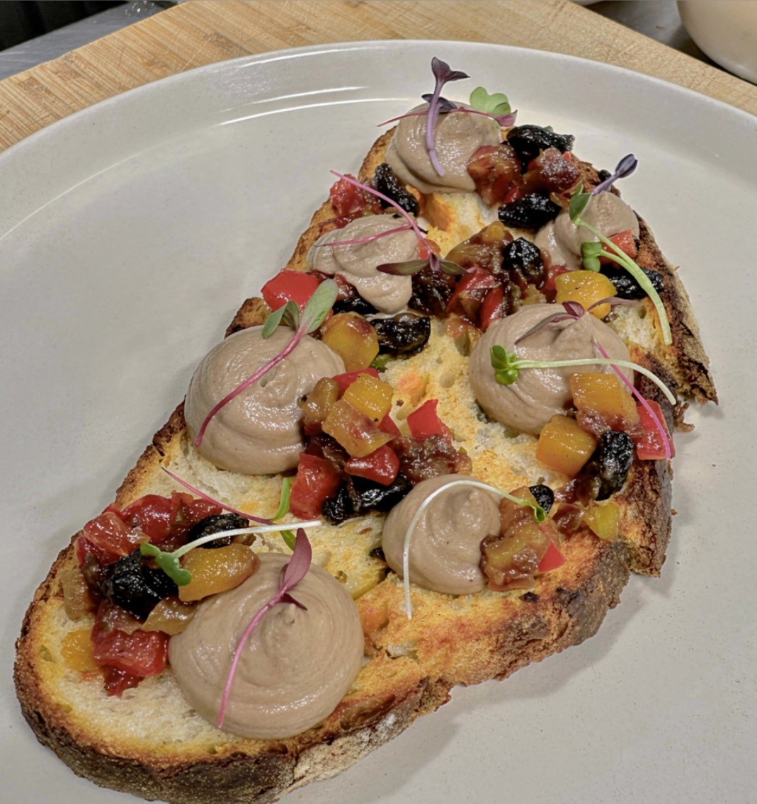Mushroom pate · mango raisin chutney