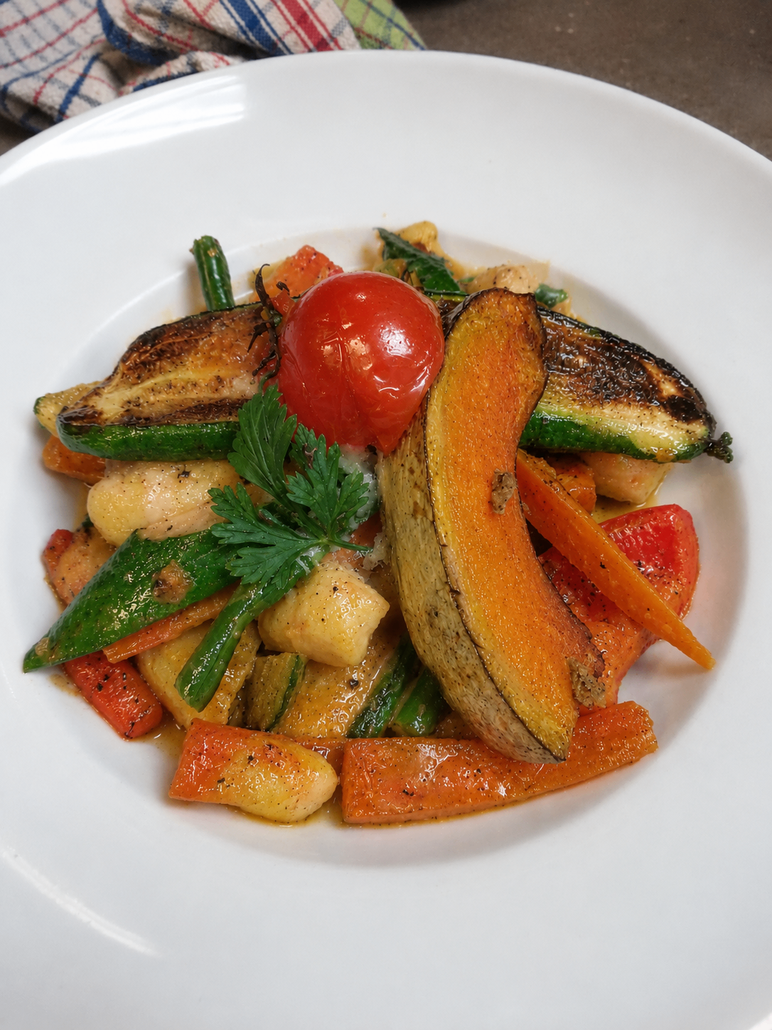 POTATO GNOCCHI . ROAST VEGES  