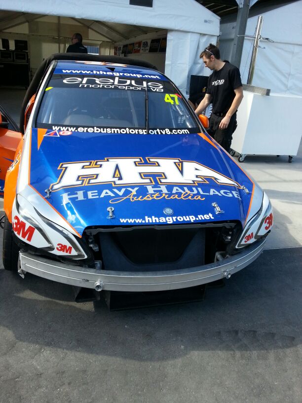 Erebus Motorsport Mercedes in the garage